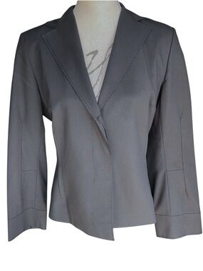 Y2K Teenflo Black Wool Blend 2 Hidden Button Raw Hem Blazer Jacket (10)